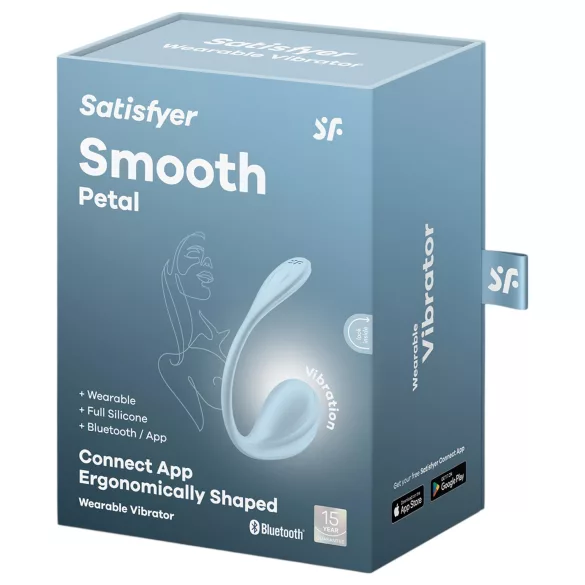 Satisfyer Smooth Petal - išmanus vibruojantis kiaušinėlis - mėlynas