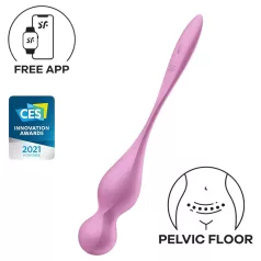   Satisfyer Love Birds 1 - programėle valdoma vibruojanti geiša kamuoliukų kulka (rožinė)