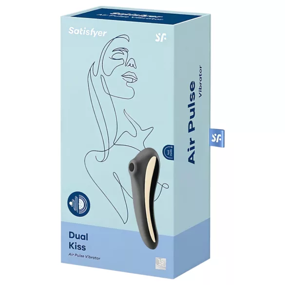 Satisfyer Dual Kiss - vaginalinis ir klitorio vibratorius - juodas - įkraunamas