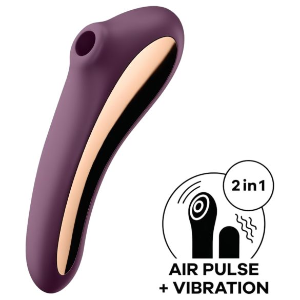 Satisfyer Dual Kiss - 2in1, vaginalinis ir klitorio vibratorius (purpurinis)