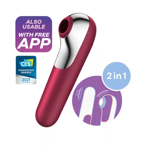 Satisfyer Dual Love - klitorio ir makšties vibratorius - raudonas