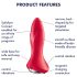 Satisfyer Rotator Plug 1 - perlinis analinis vibratorius (raudonas)