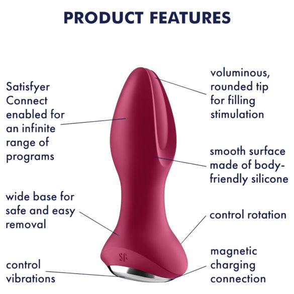Satisfyer Rotator Plug 2 - įkraunamas analinis vibratorius su rutuliukais