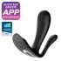 Satisfyer Top Secret Plus - išmanusis 3 šakų vibratorius (juodas)