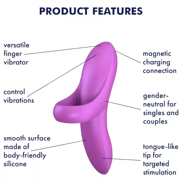 Satisfyer Bold Lover - pirštinis vibratorius - įkraunamas, vandeniui atsparus