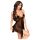 Penthouse Sweet Beast - babydoll rinkinys su rožėmis - juodas - M/L