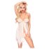 Penthouse Saldi Prabangiai - Rožinis Babydoll Komplektas (Baltas) - L/XL