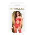 Penthouse Hot Nightfall - atvira bangų rašto tinklinė apranga - raudona - XL