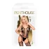Penthouse Love Bud - atvira erotinė nėriniuota tinklinė apranga - juoda - XL