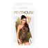 Penthouse Bombshell - blizganti permatoma suknelė ir stringai (juoda) - M/L