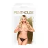 Penthouse Hot Getaway - atvira nėriniuota juoda tanga su kaspinu - L/XL