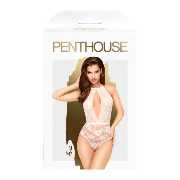 Penthouse Toxic Powder - kūno formos bodis su kaklo dirželiu - balta - L/XL