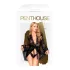 Penthouse Hypnotic Power - nėriniuotas trumpas chalatas ir stringai - juoda - XL