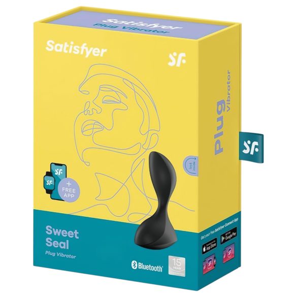 Satisfyer Sweet Seal - analinis vibratorius - išmanus, juodas