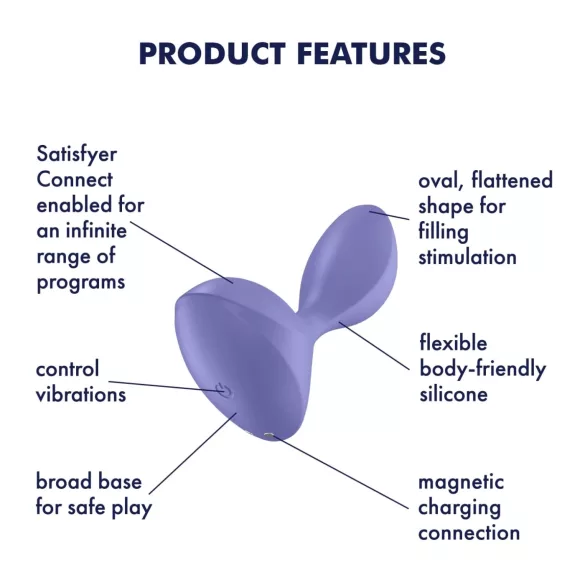 Satisfyer Sweet Seal - programėle valdomas analinis vibratorius (violetinis)