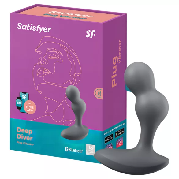 Satisfyer Deep Diver - programėle valdoma analinė vibracija (pilka)