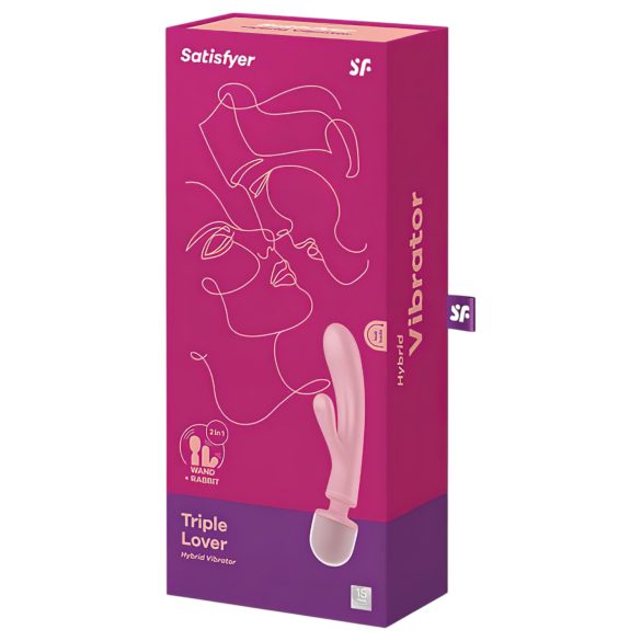 Satisfyer Triple Lover - G taško ir klitorio vibratorius - rožinis
