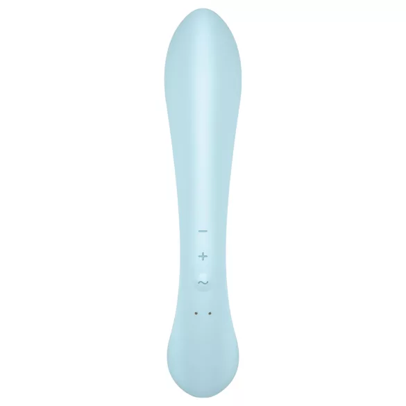 Satisfyer Triple Oh - vibratorius su klitorio atšaka - įkraunamas - mėlynas