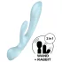 Satisfyer Triple Oh - vibratorius su klitorio atšaka - įkraunamas - mėlynas