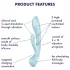 Satisfyer Triple Oh - vibratorius su klitorio atšaka - įkraunamas - mėlynas