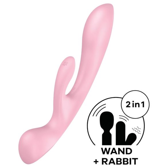 Satisfyer Triple Oh - klitorio ir G taško vibratorius - įkraunamas - rožinis