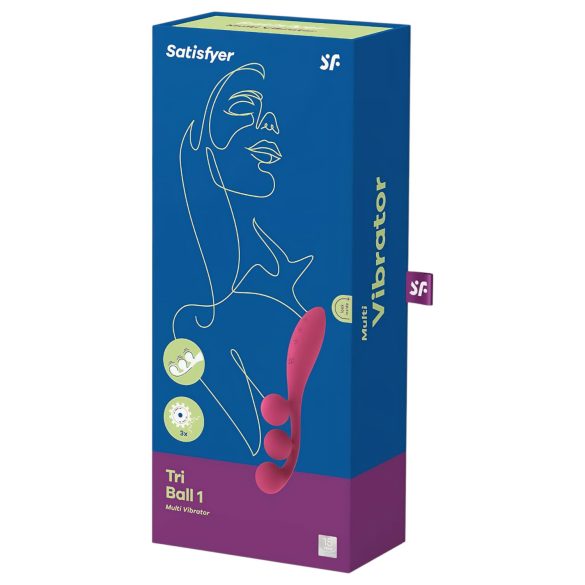 Satisfyer Tri Ball 1 - daugiafunkcis vibratorius - įkraunamas - raudonas