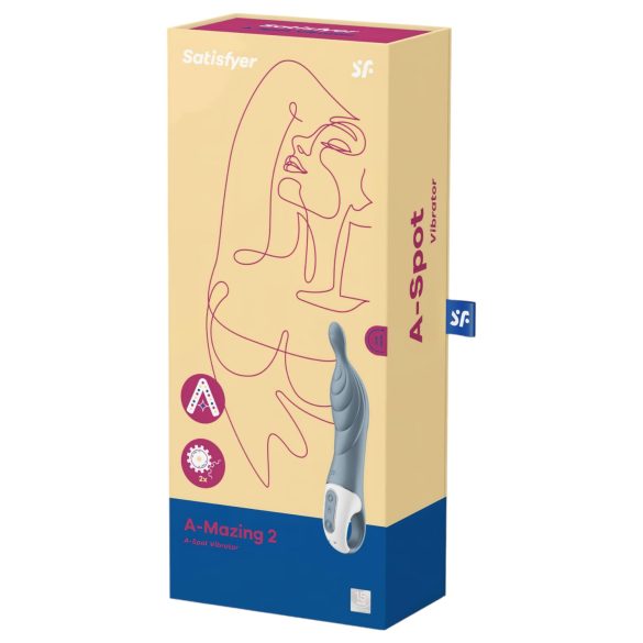 Satisfyer A-Mazing 2 – įkraunamas A taško vibratorius (pilkas)