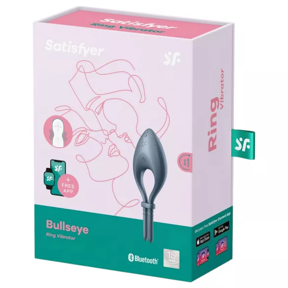 Satisfyer Bullseye - vibruojantis penio žiedas - pilkas