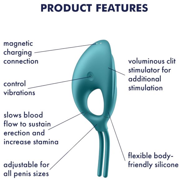 Satisfyer Swordsman - vibruojantis penio žiedas - įkraunamas - žalias