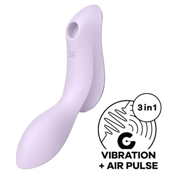 Satisfyer Curvy Trinity 2 - klitorio ir vaginalinis vibratoriaus - purpurinis