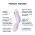 Satisfyer Curvy Trinity 2 - klitorio ir vaginalinis vibratoriaus - purpurinis