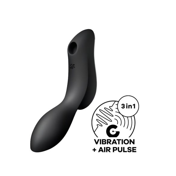 Satisfyer Curvy Trinity 2 - Bangų Masažuoklis 2in1 Vibratorius (juodas)