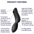 Satisfyer Curvy Trinity 2 - klitorio ir G taško vibratorius - juodas