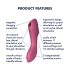 Satisfyer Curvy Trinity 3 - raudonas 2in1 oro bangų vibratorius