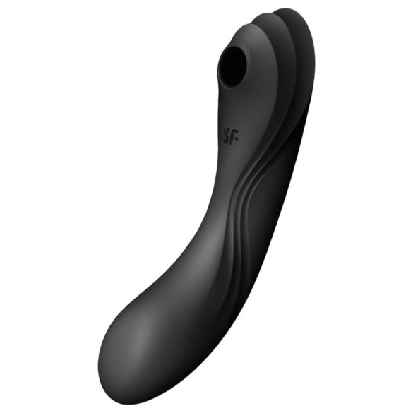 Satisfyer Curvy Trinity 4 - oro bangų dvigubas vibratorius (juodas)