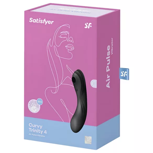 Satisfyer Curvy Trinity 4 - klitorinis ir G taško vibratorius - juodas