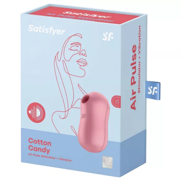 Satisfyer Cotton Candy - klitorinis oro vibracijos vibratorius - koralų spalvos