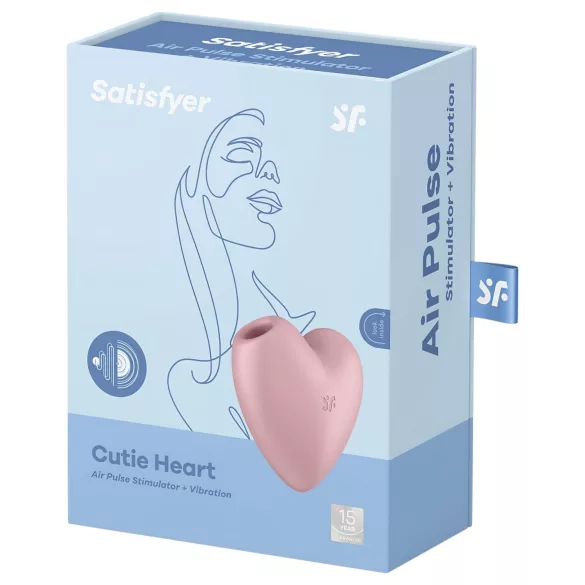 Satisfyer Cutie Heart - klitorio stimuliatorius su oro bangomis - rožinis