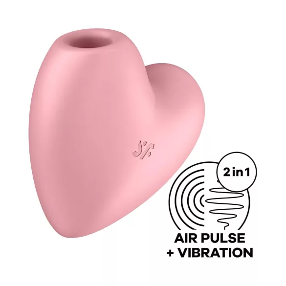 Satisfyer Cutie Heart - klitorio stimuliatorius su oro bangomis - rožinis