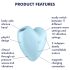 Satisfyer Cutie Heart - įkraunamas oro bangų klitorio vibratorius (mėlynas)