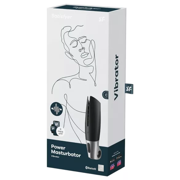 Satisfyer Power - masturbatorius vyrams - išmanus, įkraunamas - juodas