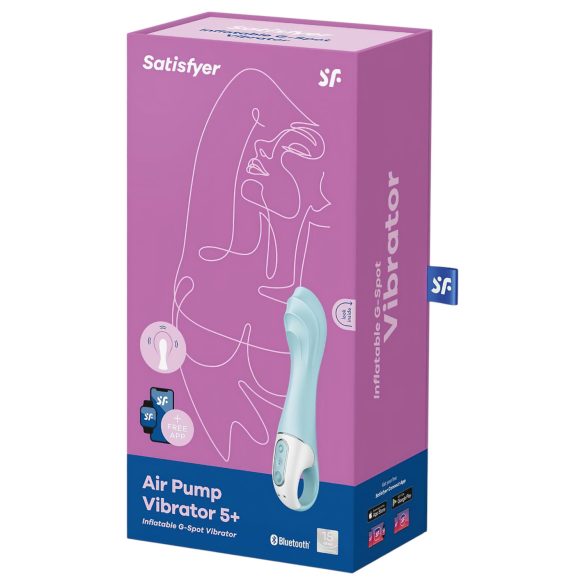 Satisfyer - vibratorius su oro pompa - išmanus, pumpuojamas, mėlynas