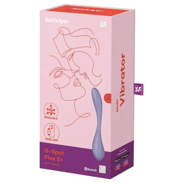 Satisfyer G-spot Flex 5 - programėle valdomas G taško vibratorius (violetinis)