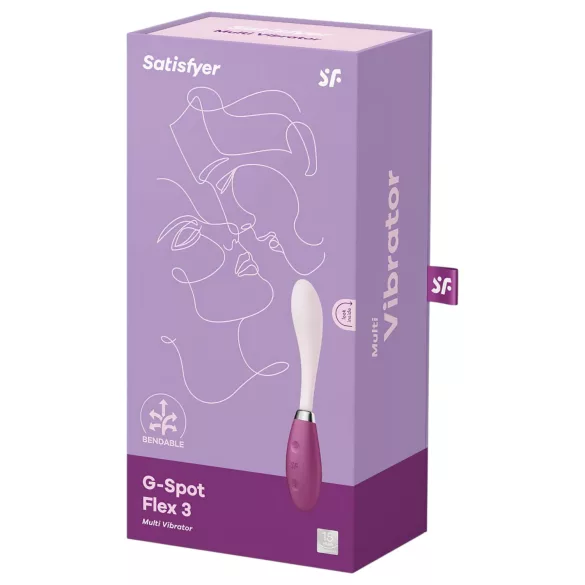Satisfyer G-Spot Flex 3 - G taško vibratorius - įkraunamas - rožinis/raudonas