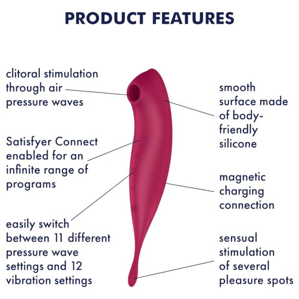 Satisfyer Twirling Pro - klitorio ir G taško vibratorius - raudonas