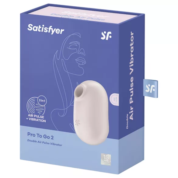 Satisfyer Pro To Go 2 - klitorio stimuliatorius su oro bangomis - smėlio spalvos