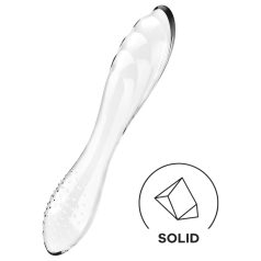   Satisfyer Dazzling Crystal 1 - dvigubas stiklinis dildo (skaidrus)