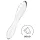 Satisfyer Dazzling Crystal 1 - dvigubas stiklinis dildo - skaidrus