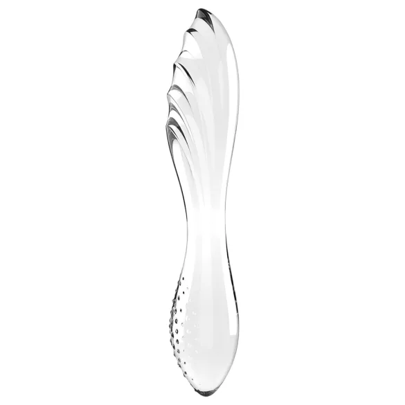 Satisfyer Dazzling Crystal 1 - dvigubas stiklinis dildo - skaidrus