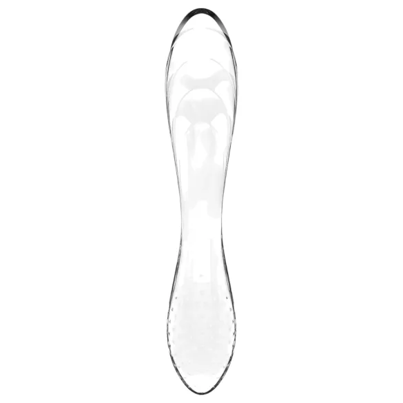 Satisfyer Dazzling Crystal 1 - dvigubas stiklinis dildo - skaidrus